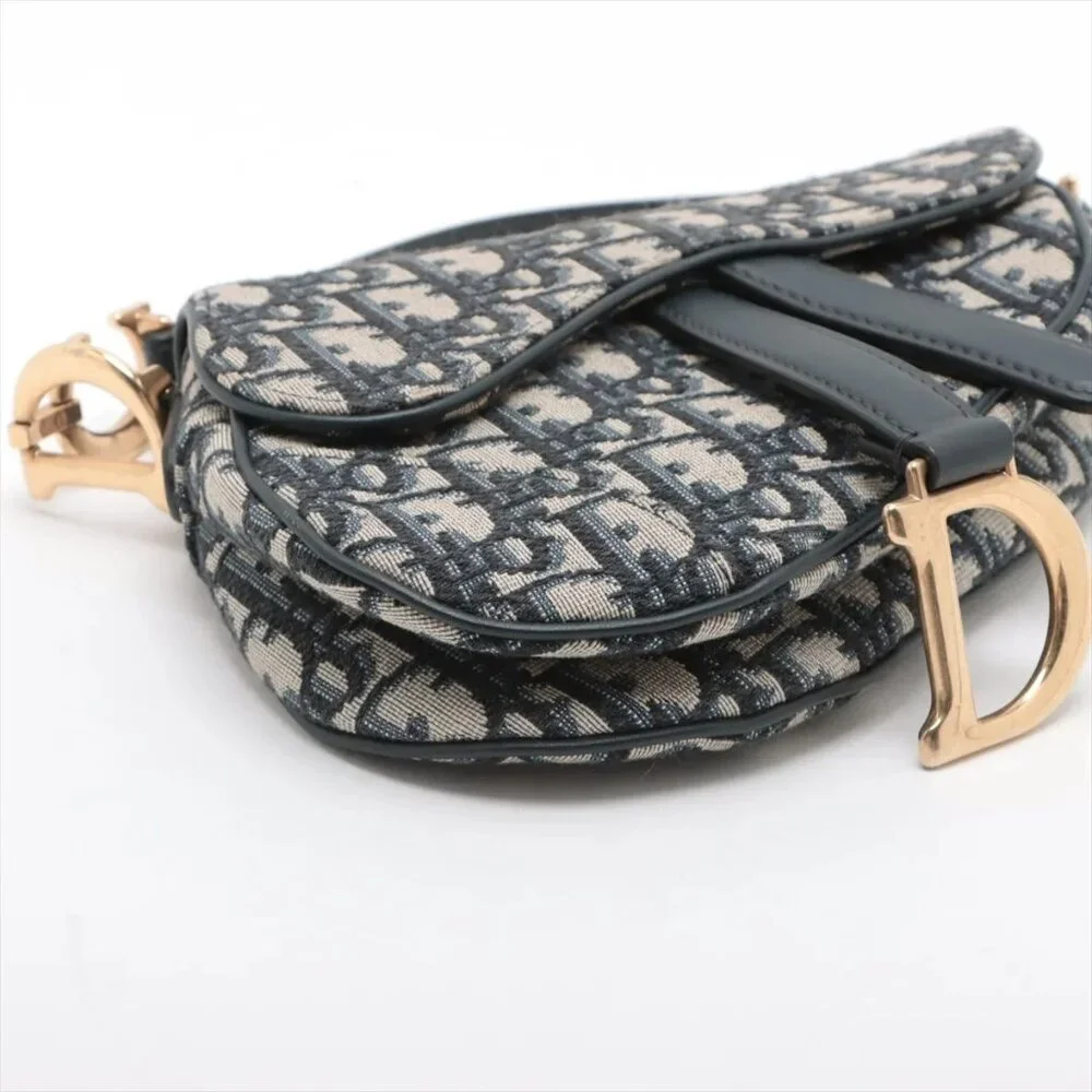 Sold out ❌Christian Dior Oblique Saddle Bag canvas x leather Shoulde - Picture 8 of 8